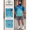 image:imageBRISIRA Big and Tall Mens Hawaiian Shirt  Short Sleeve Beach Aloha Tropical Cuban Button Down Casual Vacation Shirt L6XLBlue Gradient Turtle
