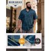 image:imageBRISIRA Big and Tall Mens Hawaiian Shirt  Short Sleeve Beach Aloha Tropical Cuban Button Down Casual Vacation Shirt L6XLBlue Green Floral