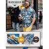 image:imageBRISIRA Big and Tall Mens Hawaiian Shirt  Short Sleeve Beach Aloha Tropical Cuban Button Down Casual Vacation Shirt L6XLBlue Island