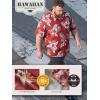 image:imageBRISIRA Big and Tall Mens Hawaiian Shirt  Short Sleeve Beach Aloha Tropical Cuban Button Down Casual Vacation Shirt L6XLRed Hibiscus