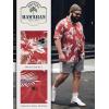 image:imageBRISIRA Big and Tall Mens Hawaiian Shirt  Short Sleeve Beach Aloha Tropical Cuban Button Down Casual Vacation Shirt L6XLRed Hibiscus