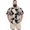 image:imageBRISIRA Big and Tall Hawaiian Shirts for Men Beach Aloha Tropical Floral Cuban Button Down Summer Casual Vacation Shirt L6XLBlack White Floral