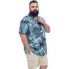 image:imageBRISIRA Big and Tall Hawaiian Shirts for Men Beach Aloha Tropical Floral Cuban Button Down Summer Casual Vacation Shirt L6XLBlue Floral 01