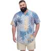 image:imageBRISIRA Big and Tall Hawaiian Shirts for Men Beach Tropical Floral Camp Collar Button Down Summer Aloha Vacation Shirt L6XLBlue Floral 02