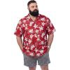 image:imageBRISIRA Big and Tall Hawaiian Shirts for Men Beach Tropical Floral Camp Collar Button Down Summer Aloha Vacation Shirt L6XLRed Floral 01