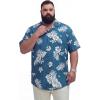image:imageBRISIRA Big and Tall Mens Hawaiian Shirt  Short Sleeve Beach Aloha Tropical Cuban Button Down Casual Vacation Shirt L6XLBlue Floral 03