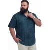 image:imageBRISIRA Big and Tall Mens Hawaiian Shirt  Short Sleeve Beach Aloha Tropical Cuban Button Down Casual Vacation Shirt L6XLBlue Green Floral