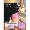 image:imageBRISIRA Mens Swim Trunks 5 Inch Compression Liner Beach Swim Shorts Bathing Suit Quick Dry 4Way Stretch PocketsBlackpink Geometric