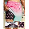image:imageBRISIRA Mens Swim Trunks 5 Inch Compression Liner Beach Swim Shorts Bathing Suit Quick Dry 4Way Stretch PocketsPink Blueblack Flamingo