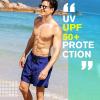 image:imageBRISIRA Mens Swim Trunks Neon 5 Bathing Suit Compression Liner Nylon Swim Shorts Beach Swimsuit Swimwear Quick Dry PocketsDarkblue