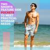 image:imageBRISIRA Mens Swim Trunks Neon 5 Bathing Suit Compression Liner Nylon Swim Shorts Beach Swimsuit Swimwear Quick Dry PocketsGreyblue