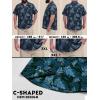 image:imageBRISIRA Big and Tall Hawaiian Shirts for Men 100 Cotton Casual Summer Beach Short Sleeve Vacation Aloha Button Down ShirtBlack Blue Leaf