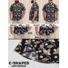 image:imageBRISIRA Big and Tall Hawaiian Shirts for Men 100 Cotton Casual Summer Beach Short Sleeve Vacation Aloha Button Down ShirtBlack Tropical Leaf