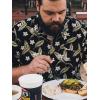 image:imageBRISIRA Big and Tall Hawaiian Shirts for Men 100 Cotton Casual Summer Beach Short Sleeve Vacation Aloha Button Down ShirtBlack Tropical Leaf