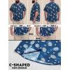 image:imageBRISIRA Big and Tall Hawaiian Shirts for Men 100 Cotton Casual Summer Beach Short Sleeve Vacation Aloha Button Down ShirtBlue Pineapple