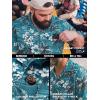 image:imageBRISIRA Big and Tall Hawaiian Shirts for Men 100 Cotton Casual Summer Beach Short Sleeve Vacation Aloha Button Down ShirtBlue Retro Hawaiian