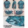 image:imageBRISIRA Big and Tall Hawaiian Shirts for Men 100 Cotton Casual Summer Beach Short Sleeve Vacation Aloha Button Down ShirtBlue Retro Hawaiian