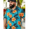 image:imageBRISIRA Big and Tall Hawaiian Shirts for Men 100 Cotton Casual Summer Beach Short Sleeve Vacation Aloha Button Down ShirtBlue Yellow Flower