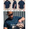 image:imageBRISIRA Big and Tall Hawaiian Shirts for Men 100 Cotton Casual Summer Short Sleeve Beach Vacation Aloha Button Down ShirtBlack Blue Floral