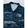 image:imageBRISIRA Big and Tall Hawaiian Shirts for Men 100 Cotton Casual Summer Short Sleeve Beach Vacation Aloha Button Down ShirtBlack Blue Floral