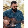 image:imageBRISIRA Big and Tall Hawaiian Shirts for Men 100 Cotton Casual Summer Short Sleeve Beach Vacation Aloha Button Down ShirtBlue Wavy
