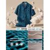 image:imageBRISIRA Big and Tall Hawaiian Shirts for Men 100 Cotton Casual Summer Short Sleeve Beach Vacation Aloha Button Down ShirtBlue Wavy