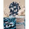 image:imageBRISIRA Big and Tall Hawaiian Shirts for Men 100 Cotton Casual Summer Short Sleeve Beach Vacation Aloha Button Down ShirtBlue White Flower