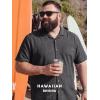 image:imageBRISIRA Big and Tall Hawaiian Shirts for Men 100 Cotton Casual Summer Short Sleeve Beach Vacation Aloha Button Down ShirtGray