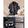 image:imageBRISIRA Big and Tall Hawaiian Shirts for Men 100 Cotton Casual Summer Short Sleeve Beach Vacation Aloha Button Down ShirtGray