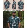 image:imageBRISIRA Big and Tall Hawaiian Shirts for Men 100 Cotton Casual Summer Short Sleeve Beach Vacation Aloha Button Down ShirtGreen Flower