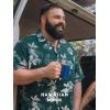 image:imageBRISIRA Big and Tall Hawaiian Shirts for Men 100 Cotton Casual Summer Short Sleeve Beach Vacation Aloha Button Down ShirtGreen Flower