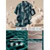 image:imageBRISIRA Big and Tall Hawaiian Shirts for Men 100 Cotton Casual Summer Short Sleeve Beach Vacation Aloha Button Down ShirtGreen Flower