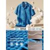 image:imageBRISIRA Big and Tall Hawaiian Shirts for Men 100 Cotton Casual Summer Short Sleeve Beach Vacation Aloha Button Down ShirtLight Blue Leaf