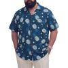 image:imageBRISIRA Big and Tall Hawaiian Shirts for Men 100 Cotton Casual Summer Beach Short Sleeve Vacation Aloha Button Down ShirtBlue Pineapple