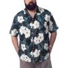 image:imageBRISIRA Big and Tall Hawaiian Shirts for Men 100 Cotton Casual Summer Short Sleeve Beach Vacation Aloha Button Down ShirtBlue White Flower