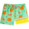 image:imageBRISIRA Boys Swim Trunks Bathing Suit Compression Boxer Brief Liner AntiChafe Swimsuit Swim Shorts Toddler Kids Youth TeenGreen Oranges