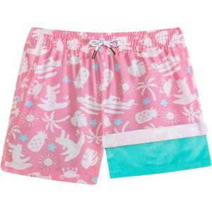 image:imageBRISIRA Boys Swim Trunks Bathing Suit Compression Boxer Brief Liner AntiChafe Swimsuit Swim Shorts Toddler Kids Youth TeenPink Crocodile