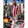 image:imageBRISIRA Big and Tall 4th of July Shirts for Men American Flag Hawaiian Shirt Patriotic USA Short Sleeve Button Down Beach Top4th of July Hawaiian 02