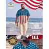 image:imageBRISIRA Big and Tall 4th of July Shirts for Men American Flag Hawaiian Shirt Patriotic USA Short Sleeve Button Down Beach TopRed White and Blue Hawaiian 01