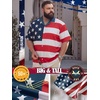 image:imageBRISIRA Big and Tall 4th of July Shirts for Men American Flag Hawaiian Shirt Patriotic USA Short Sleeve Button Down Beach TopRed White and Blue Hawaiian 02