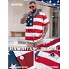 image:imageBRISIRA Big and Tall 4th of July Shirts for Men American Flag Hawaiian Shirt Patriotic USA Short Sleeve Button Down Beach TopRed White and Blue Hawaiian 02