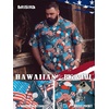 image:imageBRISIRA Big and Tall 4th of July Shirts for Men American Flag Hawaiian Shirt Patriotic USA Short Sleeve Button Down Beach TopStatue of Liberty Usa Flag 02