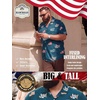 image:imageBRISIRA Big and Tall 4th of July Shirts for Men American Flag Hawaiian Shirt Patriotic USA Short Sleeve Button Down Beach TopStatue of Liberty Usa Flag 01