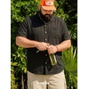 image:imageBRISIRA Big and Tall Linen Shirts for Men Cotton Hawaiian Shirts Short Sleeve Button Down Casual Summer Beach Vacation TopsBlack