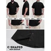 image:imageBRISIRA Big and Tall Linen Shirts for Men Cotton Hawaiian Shirts Short Sleeve Button Down Casual Summer Beach Vacation TopsBlack