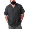 image:imageBRISIRA Big and Tall Linen Shirts for Men Cotton Hawaiian Shirts Short Sleeve Button Down Casual Summer Beach Vacation TopsGray