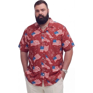 image:imageBRISIRA Big and Tall 4th of July Shirts for Men American Flag Hawaiian Shirt Patriotic USA Short Sleeve Button Down Beach TopAmerican Flag Hawaiian 01