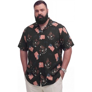 image:imageBRISIRA Big and Tall 4th of July Shirts for Men American Flag Hawaiian Shirt Patriotic USA Short Sleeve Button Down Beach TopPatriotic Eagle Hawaiian
