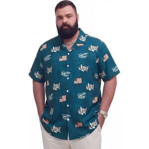 image:imageBRISIRA Big and Tall 4th of July Shirts for Men American Flag Hawaiian Shirt Patriotic USA Short Sleeve Button Down Beach TopStatue of Liberty Usa Flag 01