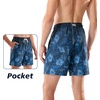 image:imageBRISIRA Mens Swim Trunks Swim Shorts 7 inch Compression Liner Bathing Suit Beach Shorts Swimwear Stretch Quick Dry PocketsBlack Blue Flower